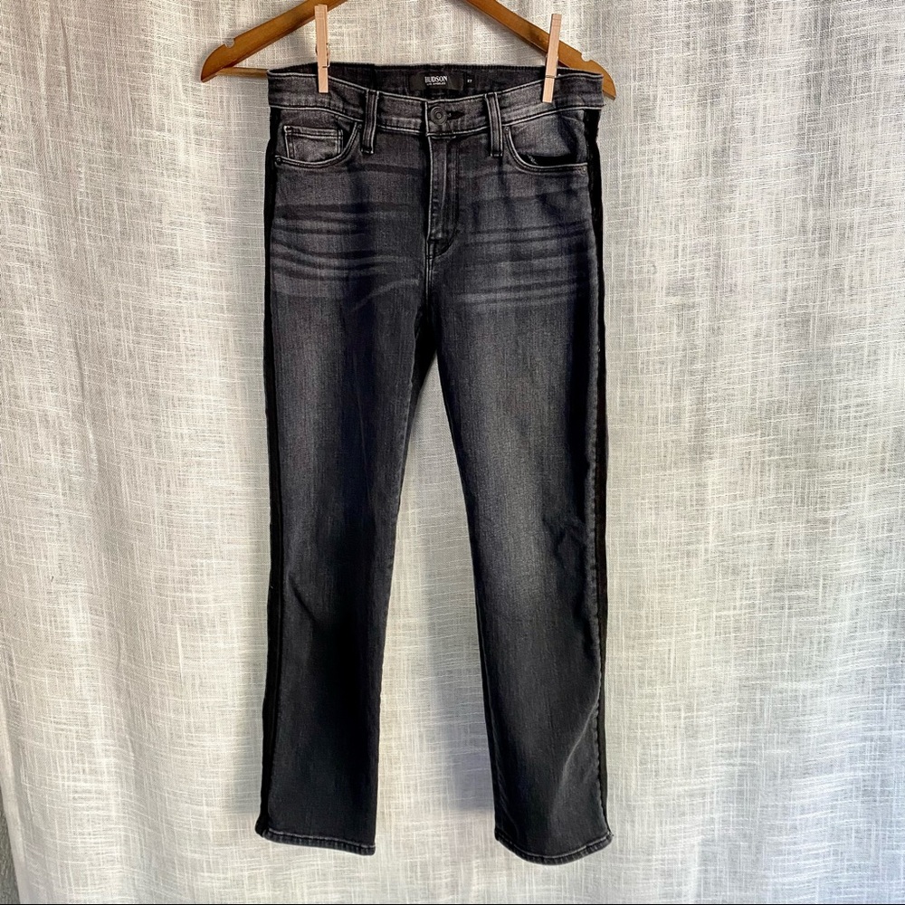 Hudson Nico Straight Tuxedo Stripe Jeans - Picture 1 of 11